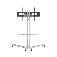 Soporte de exhibición móvil de acero inoxidable duradero Carro de TV rodante para televisores de plasma LCD LED de 32-65 pulgadas