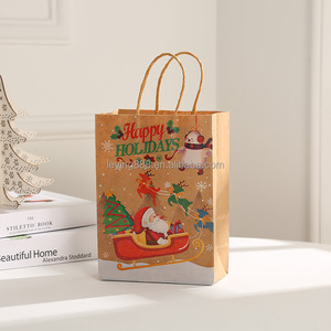 Sac en papier kraft marron en forme de sapin de Noël avec poignée pour bonbons, biscuits, décoration de fête, cadeau de la Journée de la Terre, vente chaude - Product Image 6