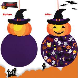 Decoración Colgante de Fieltro para Halloween, Diseño de Calabaza <span class=keywords><strong>y</strong></span> Gato Negro, Lindo Diseño para Niños, Kits de Manualidades, Adhesivo, Precio de Fábrica - Product Image 6