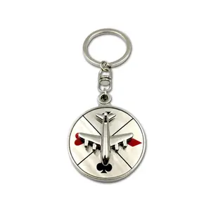 2024 High quality Rotatable aircraft compass keychain customized logo for promotion gift