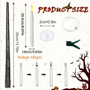 Creative Magic Stick <span class=keywords><strong>Bougie</strong></span> <span class=keywords><strong>LED</strong></span> électronique télécommandée avec <span class=keywords><strong>pince</strong></span> pour la décoration de Noël et d'Halloween - Product Image 2