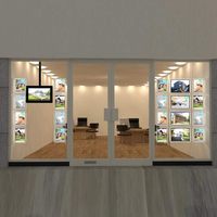Cadre d'affichage lumineux LED rétroéclairé A4 A3 portrait pour enseigne de magasin, boîte à lumière publicitaire en acrylique suspendue pour vitrine immobilière