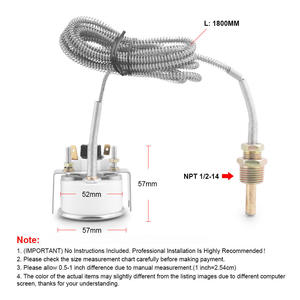 เกจวัดอุณหภูมิน้ำแบบกลไก ขนาด 2 นิ้ว 52 มม. ช่วง 40-120/100-250 องศา 12V NPT 1/2 สำหรับดัดแปลงรถยนต์ - Product Image 3