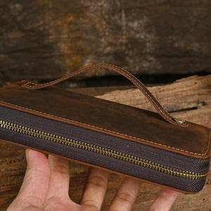Pochette en cuir Andong pour homme, portefeuille long grande capacité en cuir de vache véritable, sacoche de téléphone en cuir Crazy Horse, tendance - Product Image 3