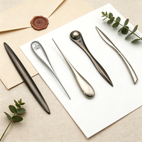 Ouvre-lettre en métal personnalisé de luxe avec logo, forme goutte d'eau minimaliste, argenté/doré, coupe-enveloppe, papeterie, souvenir d'entreprise, cadeau