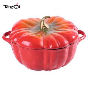 Oferta Especial: Cacerola de Hierro Fundido Esmaltado con Revestimiento, con Tapa, en Forma de Calabaza, Horno Holandés de Hierro Fundido de <span class=keywords><strong>4QT</strong></span>, <span class=keywords><strong>Cocotte</strong></span> con Forma de Calabaza - Product Image 1