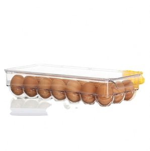 Porte-oeufs en plastique de cuisine Organisateur de réfrigérateur sans BPA avec couvercle et poignées | Récipient de rangement pour réfrigérateur - Product Image 2