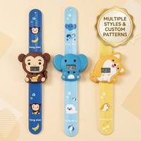 Montre numérique 3D personnalisée avec logo de lapin en silicone, montre à clipser de dessin animé pour enfants, vente en gros
