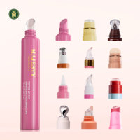 Tubes de gloss à lèvres vides roses de 10 ml, tubes cosmétiques souples à presser, bouchon à vis, logo personnalisé, emballage en plastique, vente en gros