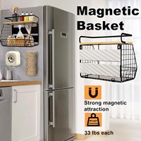 Étagère magnétique moderne en métal pour réfrigérateur, bacs de rangement pour fruits, organisateurs de garde-manger, grand conteneur écologique, support à épices