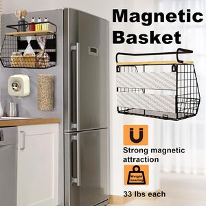 Estante Magnético Metálico Moderno para Refrigerador, Contenedores para Almacenamiento <span class=keywords><strong>de</strong></span> Frutas, Organizadores <span class=keywords><strong>de</strong></span> <span class=keywords><strong>Despensa</strong></span>, Contenedor Grande Ecológico, Estante para Especias - Product Image 5