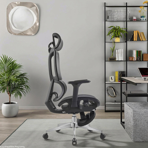 Chaise <span class=keywords><strong>de</strong></span> <span class=keywords><strong>bureau</strong></span> pivotante ergonomique en maille, design contemporain avec une expérience d'assise confortable, comprend des roulettes et des accoudoirs - Product Image 1