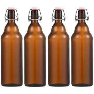 Indoor und Outdoor klassische Öko tragbare recycelbare runde 750ml 1 Liter Glas Bieröl Spender flaschen 500 ml
