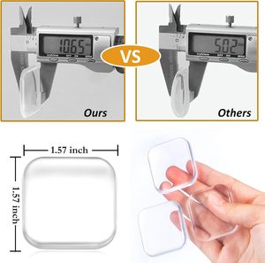Tampons muraux carrés pour butoir de porte Bouclier mural Protection contre les boutons de porte auto-adhésifs, souples et transparents réutilisables - Product Image 3