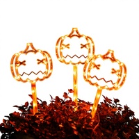 Décorations d'Halloween, ornements de jardin extérieurs, lumières d'ambiance pour balcon, lampes LED à ventouse alimentées par piles