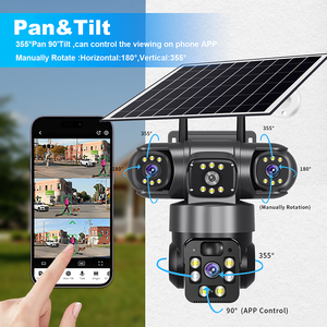 กล้องวงจรปิด3เลนส์พลังงานแสงอาทิตย์ PTZ, กล้องวงจรปิด V380เครือข่ายกันน้ำช่องใส่ซิมการ์ด4G กล้องรักษาความปลอดภัยและเสียงสองทาง - Product Image 3