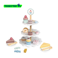 Itchen-juego de cocina de postre de caramelo, torre de juguete de macarrón de la tarde, mesa de aperitivos de doble capa, simulación de Pastel de galletas