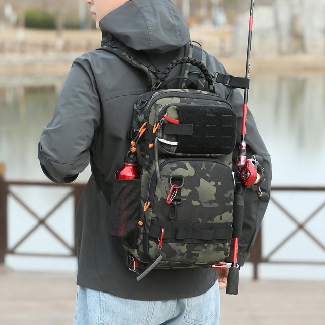 New Arrival Men's Tactical Camouflage Backpack Multi-Functional Outdoor Fishing Sport Bags Polyester Lining Zipper Fashion