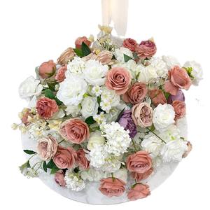 ดอกไม้ประดิษฐ์ทรงกลมสีขาวและสีส้มไหม้ ขนาด 50-80 ซม. สำหรับตกแต่งงานแต่งงาน รุ่นใหม่ล่าสุด - Product Image 6