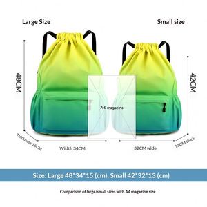 Sac à dos léger unisexe imperméable à cordon de serrage avec dégradé de couleurs, imprimé coloré, pour le basketball, la gym et le sport - Product Image 3