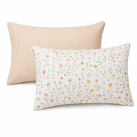 Housse de coussin personnalisée Hoshom double face à pois floraux, douce et agréable pour la peau, avec impression de dessin animé sur mesure