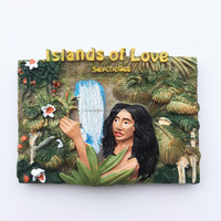 Vente en gros d'aimants de réfrigérateur de haute qualité en résine 3D pour voyages touristiques d'animaux à la plage Miami New York Italie Paris Espagne