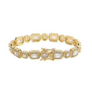 Pulsera de tenis rectangular cuadrada de combinación libre, pulsera de hip-hop con incrustaciones de cobre y circonio. Moda Tanjing - Product Image 4