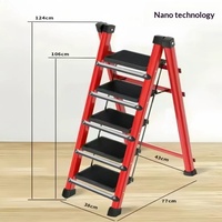 Escabeau pliant multifonctionnel en métal épaissi pour la maison, petit support à fleurs pliable d'intérieur, échelle