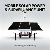 Remolque de Vigilancia Solar Portátil con Cámara CCTV, Remolques de Vigilancia Solares Fuera de la Red para Seguridad en Exteriores