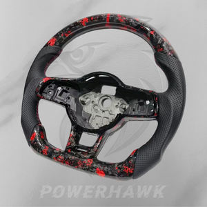 Volant en cuir et fibre de carbone de rechange pour VW Volkswagen Golf 6 7 8 MK5 MK6 MK7 MK8 GTI R Polo Passat CC Jetta Scirocco - Product Image 2