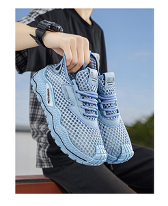 Chaussures décontractées confortables pour hommes, tendance et élégantes, antidérapantes, respirantes, en tissu maillé uni - Product Image 6