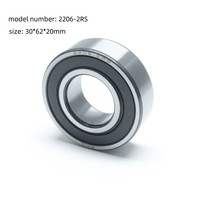 Rodamiento RMO 2206 2206RS de 30*62*20 mm, Rodamiento de Bolas Autoalineable con Sello de Goma Antipolvo 2206-2RS, Piezas para Máquinas Textiles y Transportadoras