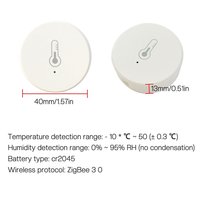 Détecteur de température et d'humidité Zigbee rond, thermomètre intelligent d'intérieur Tuya, appareil intelligent pour la maison