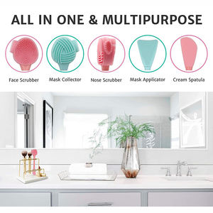 Cepillo para máscara <span class=keywords><strong>Facial</strong></span> de doble cabeza, aplicador de silicona, cuchara, espátula, palo agitador, cuidado de la piel para mujer, herramientas de maquillaje para el hogar - Product Image 4