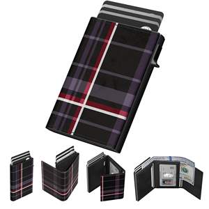 Boshiho กระเป๋าสตางค์ป๊อปอัพแบบสั่งทำสำหรับผู้หญิงและผู้ชาย, กระเป๋าสตางค์แบบมีคลิปหนีบธนบัตรทำจากคาร์บอนไฟเบอร์ทำจากหนัง PU - Product Image 2