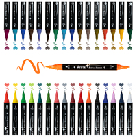 Marqueurs acryliques pour artistes Arrtx AACM-03-32, haute qualité, écriture fluide, 32 couleurs, double pointe, stylos marqueurs pour dessin
