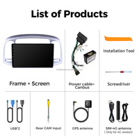 Autoradio portable sans fil Android 13 9 pouces, 4G LTE, navigateur, écran IPS 1280*720, compatible Carplay, pièces pour HYUNDAI ACCENT