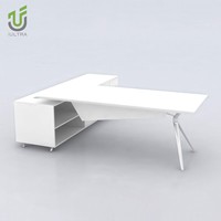 Bureau de direction iULTRA Premium réversible avec étagère et bibliothèque pour poste de travail financier et professionnel