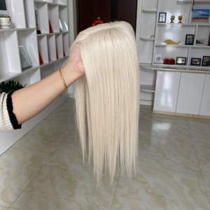 Topper de Cabello Humano para Mujer, Base Mono de 5x6 Pulgadas, Cabello Virgen Europeo Ruso con Cutícula Intacta y Alineada, Color Rubio Claro - Product Image 2