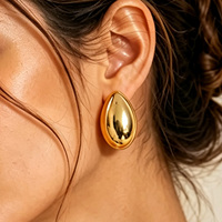 Boucles d'oreilles clous en acier inoxydable plaqué or, motif feuille texturé, bijoux botaniques ovales pour femme, usage quotidien, cadeau