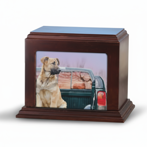 Caja de urna de madera decorativa de estilo moderno para cenizas de mascotas Urnas de cremación de madera económicas para funeral de gatos y perros Precio bajo - Product Image 1