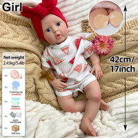 Poupée Bébé Reborn Réaliste en Silicone de 17 Pouces pour Fille, Joues Chéruvines, Accessoire de Photographie, Décoration Artistique pour la Maison, Vente en Gros