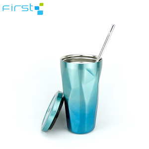 China diseño agradable de brillo de color taza de café vaso de agua con paja - Product Image 5