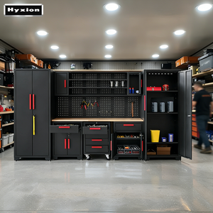 Banc de travail d'atelier de haute qualité avec tiroirs, chariot à outils de garage avec outils, combinaison de coffre à outils en métal - Product Image 1
