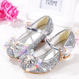 2025 New Inspired <strong>Frozen</strong> Elsa Soft Sole <strong>Dress</strong> Shoes Girls' Crystal-Embellished High Heels Princess Shoes - Product Image 3
