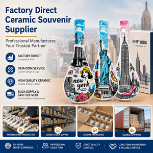 Recuerdo Turístico de Nueva York, EE. UU., Reposacucharas Grande de Cerámica para Cocina, Diseño de la Estatua de la Libertad y el Empire State Building, OEM, ODM, Personalizado - Product Image 6