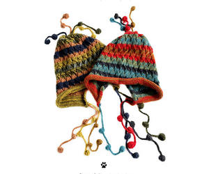 Autunno inverno ragazza colorata Multi colore Pom-pom intrecciata nappe all'uncinetto <span class=keywords><strong>Rasta</strong></span> donne cappelli invernali Vintage - Product Image 4