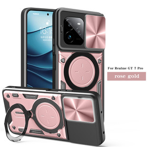 เคสโทรศัพท์ PC TPU ขาตั้งแม่เหล็กหน้าต่างบานเลื่อนซีดีสำหรับ Realme GT7 Pro 5G - Product Image 2