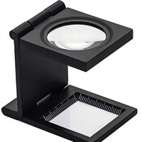 10X 28mm Folding Pocket Loupe Magnifying Glass with Scale LED Light for Print Inspection Jewelry Sewing Textile Thread Count
