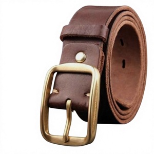 Ceintures en cuir vintage à la mode BS INTERNATIONAL pour hommes, longueur personnalisée, durables, imperméables, de luxe, faites à la main, boucle en acier marron - Product Image 3